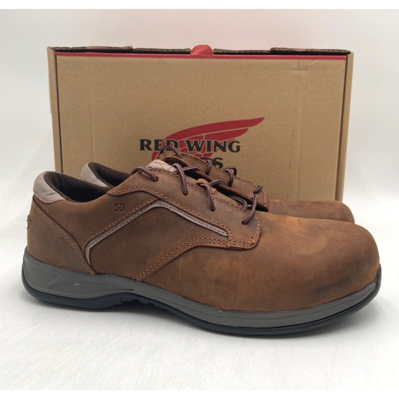 Red Wing Shoes COMFORTPRO Men's USED Safety-Toe Work Shoe Brown US Size 9.5 2E - Picture 1 of 11